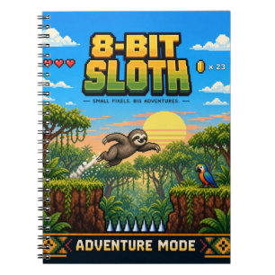 Cuaderno Perezoso, arte de píxeles retro de 8 bits