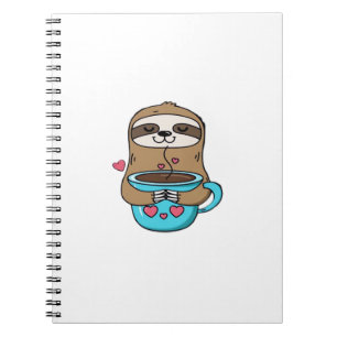 Cuaderno Perezoso Chibi Amante del Café � Cute Kawaii Sloth