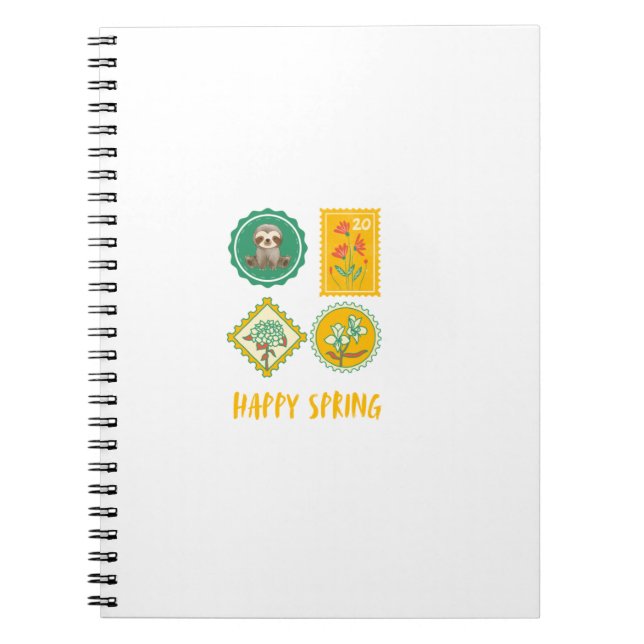 Cuaderno Perezoso de sello de primavera lindo (Frente)
