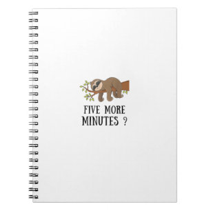 Cuaderno Perezoso Divertido Cinco Minutos Más Sueño Cama Pi