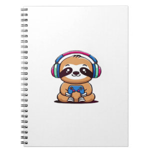Cuaderno Perezoso Gamer Chibi Kawaii � Animal Divertido Lin
