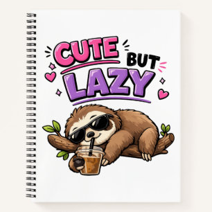 Cuaderno Perezoso lindo pero perezoso con café helado