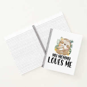Cuaderno Perezosos Madre y Bebé Mi Mami Me Ama Tropical