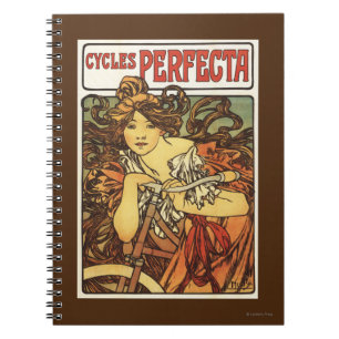 Cuaderno Perfecta bicicleta con poste publicitario de mujer