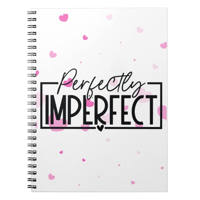 Cuaderno Perfectamente imperfecto con fondo cardíaco (Frente)