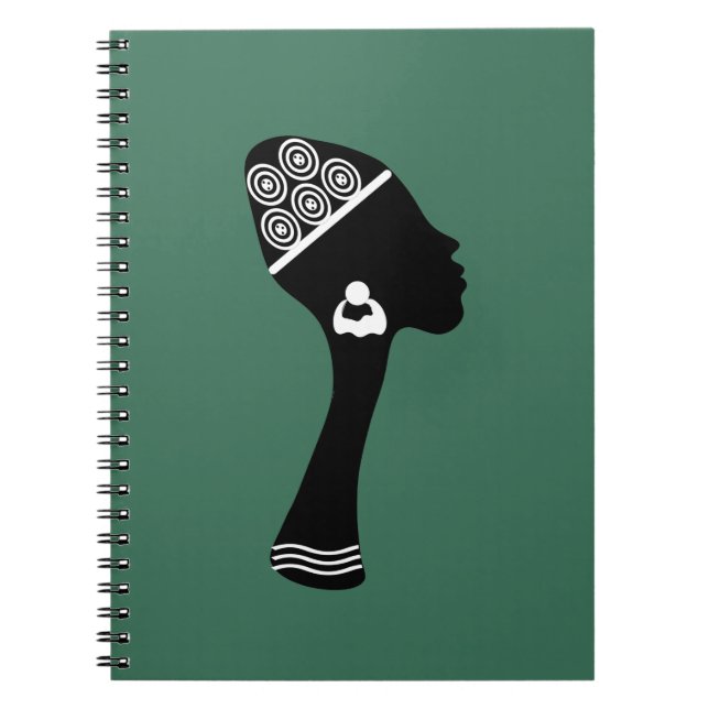 Cuaderno Perfil abstracto de mujer afroamericana (Frente)
