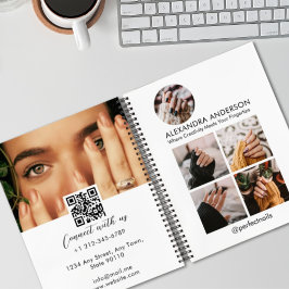 Cuaderno Perfil de medios sociales en el Collage de fotos d