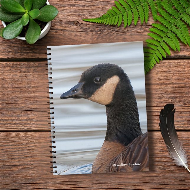 Cuaderno Perfil de un ganso chaquetón (Profile of a Cackling Goose in the Pond Journal Cover Photo)