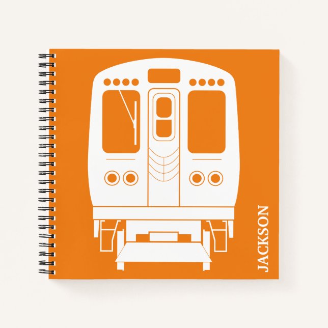 Cuaderno Perfil "L" de Chicago Blanco sobre fondo Naranja (Anverso)