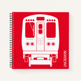 Cuaderno Perfil "L" de Chicago Blanco sobre fondo rojo