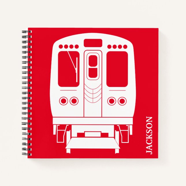 Cuaderno Perfil "L" de Chicago Blanco sobre fondo rojo (Anverso)