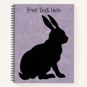 Cuaderno Perfil lateral de conejo negro púrpura