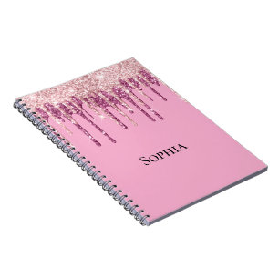 Cuaderno Perforaciones de Purpurina de crema de hielo rosa