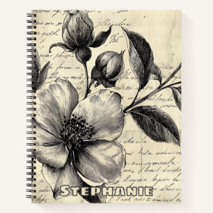 Cuaderno Pergamino de Floral Sepia del Viejo Mundo