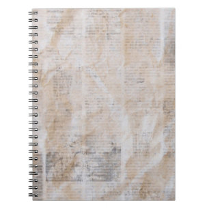 Cuaderno Periódico Grunge, collage de texturas vintage