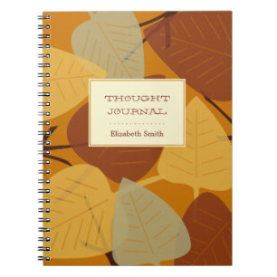 Cuaderno Periódico personal de otoño de hojas dispersas mod