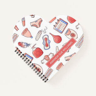 Cuaderno Periodo / Ciclo menstrual - Su Nombre /Monograma N