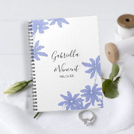 Cuaderno Periwinkle Blue Daisies Boda Libro de invitados