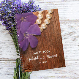 Cuaderno Periwinkle, Perlas y Boda de Madera de Barn Boda d