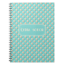 Cuaderno Perla personalizada y bloc de notas Verde azulado