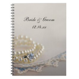Cuaderno Perlas blancas, anillo de diamantes y Boda de enca
