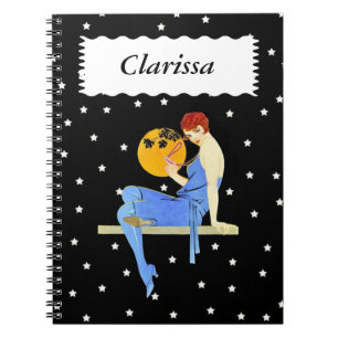 Cuaderno Perlas de la luna de las estrellas del cabello roj