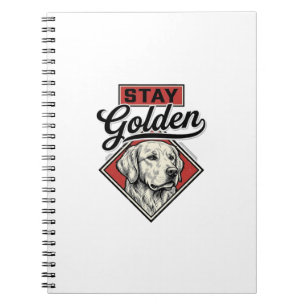 Cuaderno Permanecer Retriever Dorado Diseño Vectorial de Pe