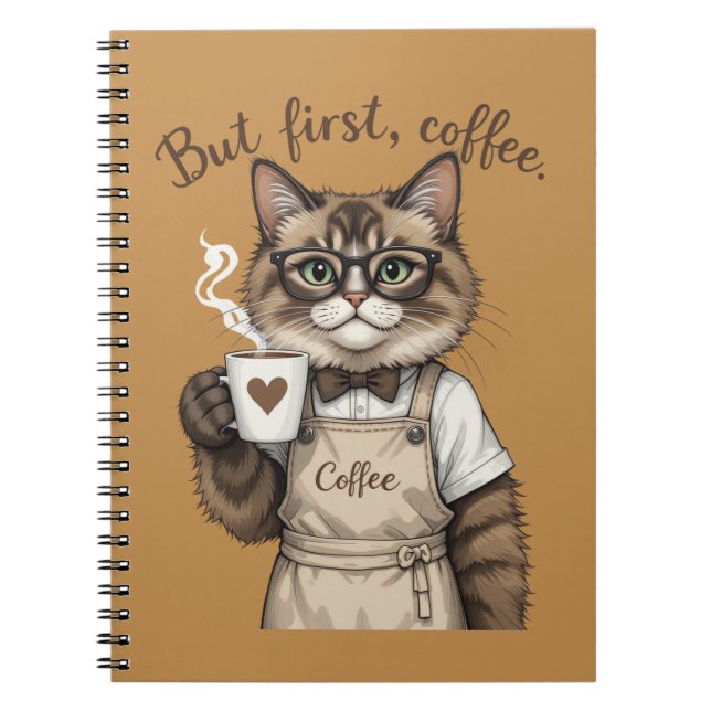 Cuaderno Pero Primero, Gato Café (Frente)