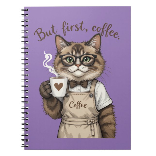 Cuaderno Pero Primero, Gato Café (Frente)