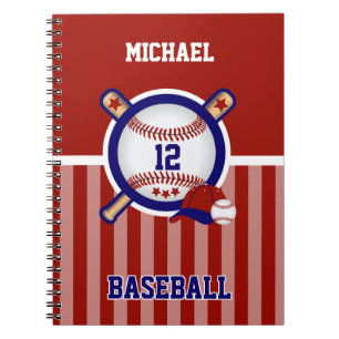 Cuaderno Perosnalize Baseball ⚾ - Nota roja, blanca y azu