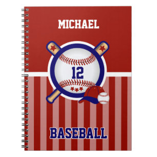 Cuaderno Perosnalize Baseball ⚾ - Nota roja, blanca y azul