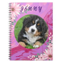 Perrito Adorable Regreso a la Escuela Floral Rosa