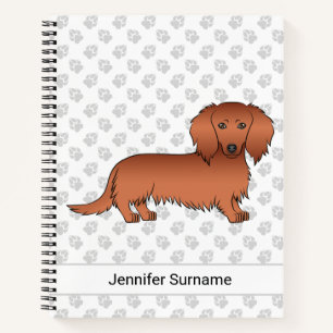 Cuaderno Perrito Cartoons Dachshund Pelirrojo Pelo Largo & 