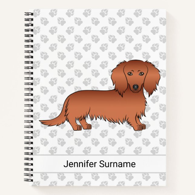 Cuaderno Perrito Cartoons Dachshund Pelirrojo Pelo Largo &  (Anverso)