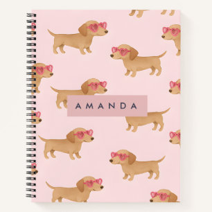 Cuaderno Perrito Dachshund Adorable Personalizado