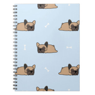 Cuaderno Perrito de bulldog francés lindo durmiendo sin cos