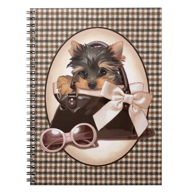 Cuaderno Perrito de Houndstooth Yorkie (Frente)