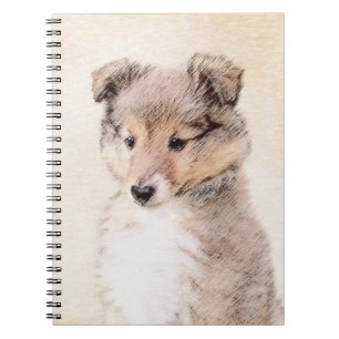 Cuaderno Perrito del perro pastor de Shetland que pinta