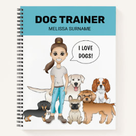 Cuaderno Perritos de Dibujos Animados Lindos Con Una Niña d