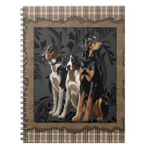 Cuaderno perritos perritos de caza en plaid
