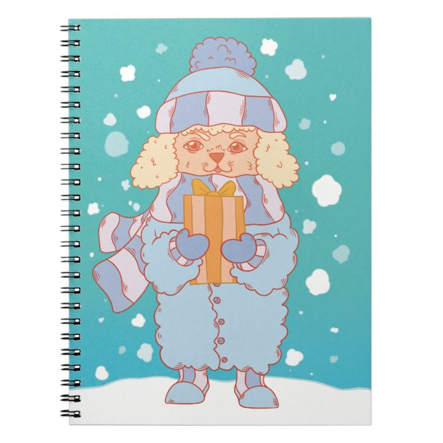 Cuaderno Perro acogedor de invierno (Frente)