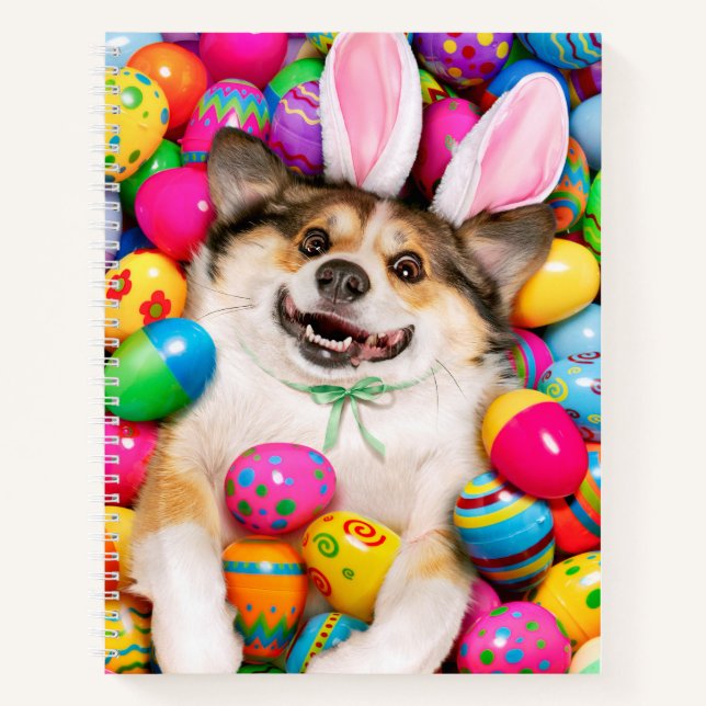 Cuaderno Perro acostado sobre huevos de Pascua (Anverso)