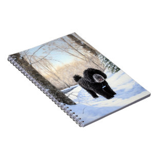 Cuaderno Perro acuático portugués deja que nieve Navidades