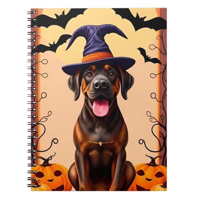 Cuaderno Perro Adorable con Sombrero de Bruja (Frente)