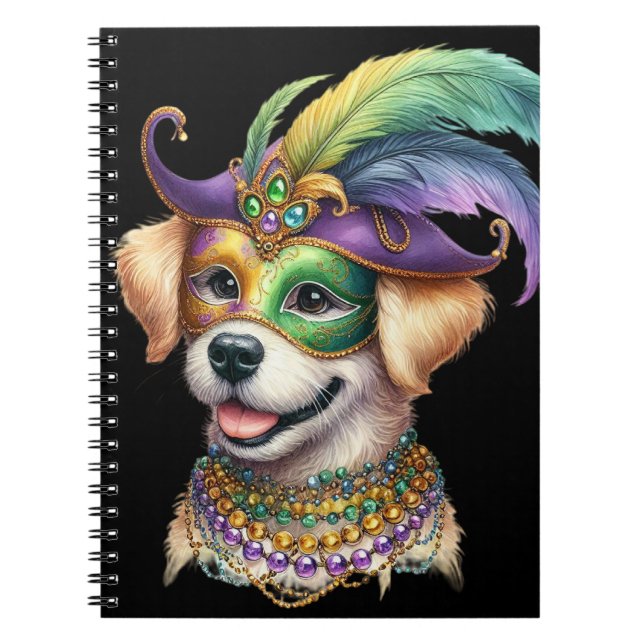 CUADERNO PERRO ADORABLE DE PULFY VESTIDO PARA MARDI GRAS (Frente)