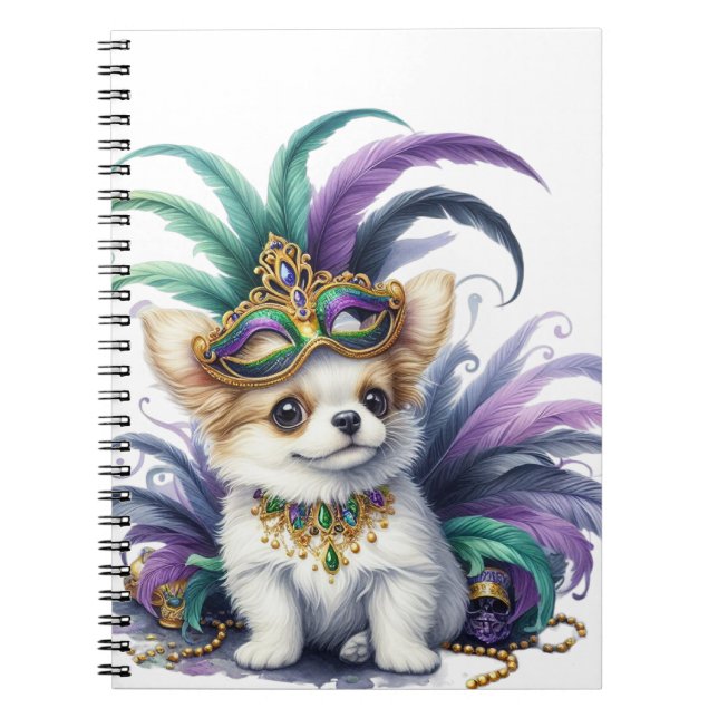CUADERNO PERRO ADORABLE DE PULFY VESTIDO PARA MARDI GRAS (Frente)