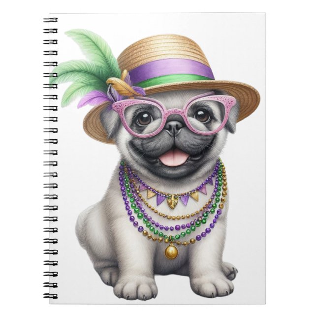 CUADERNO PERRO ADORABLE DE PULFY VESTIDO PARA MARDI GRAS (Frente)