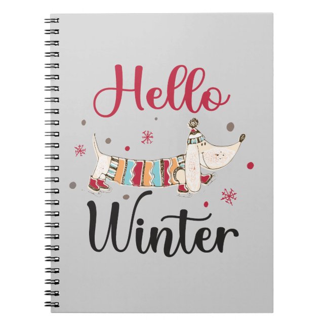 Cuaderno Perro adorable patinando sobre hielo (Frente)