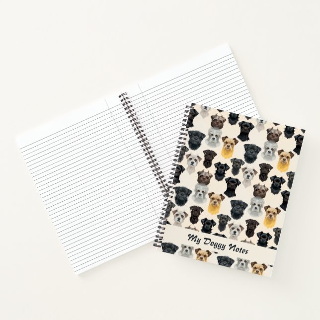 Cuaderno Perro Affenpinscher Faces Collage Pattern (Interior)