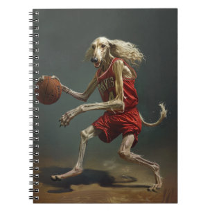 Cuaderno Perro afgano jugando baloncesto